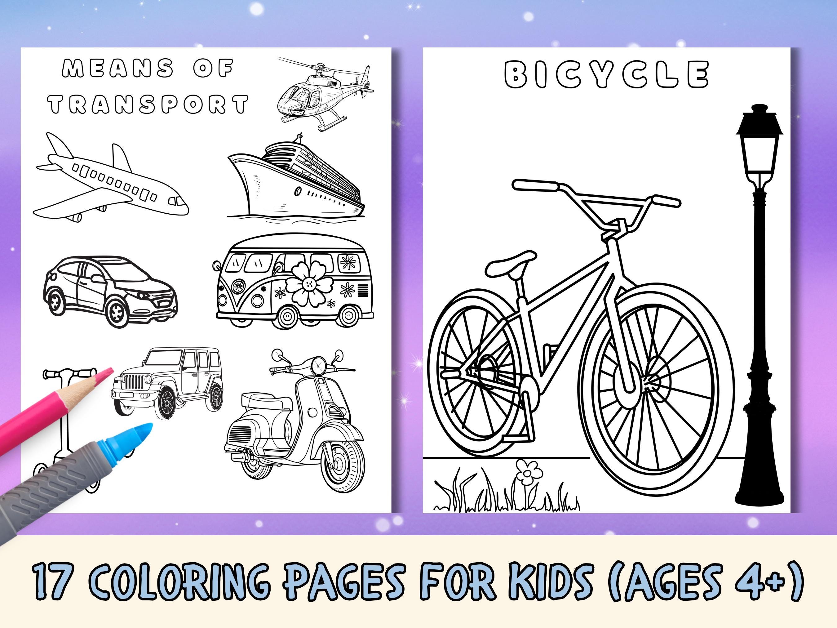 Means of Transport Coloring Pages | 20 Printable Vehicles | Kids ...