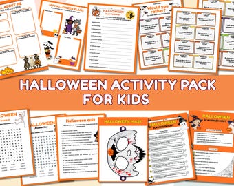 Halloween Activity Pack for Kids: Games, Quiz, Scavenger Hunt (Instant Download)