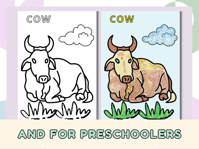 Farm Animals Coloring Pages for Kids; Educational Farm Life Sheets ...