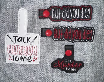 Embroidered Horror Keychains - Snarky True Crime Gift