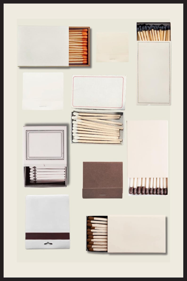 Matchboxes Patern DIGITAL MATCHBOOK, Matchbook Template, Canva Template, Custom Matchbook ...