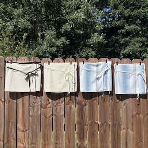 Handmade Cotton Towel Wrap Skirt: Neutrals