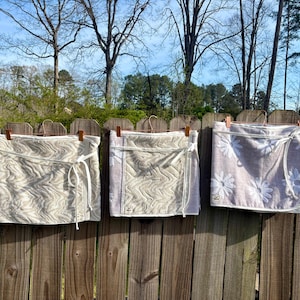 Handgjord bomullskjol i handduksmönster: Neutrala färger