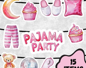 pancarta de fiesta de pijamas, decoración de fiesta de pijamas, decoración de noche de chicas, decoración de pijamadas, fiesta de pijamas, guirnalda de noche de chicas, pijamas