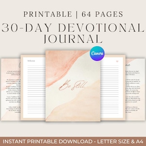 30 Day Devotional Journal for Women Printable Christian Faith Journal with Scripture Prayer and Reflection PDF Download