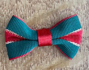 Red and Green Bows With Gold Thread | 5x2.5cm Ribbon Bows | Christmas Craft Embellishments