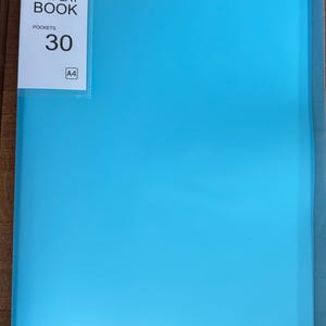 30 Pocket A4 Storage Album: Durable Plastic Folder With Spine and Transparent Sleeves