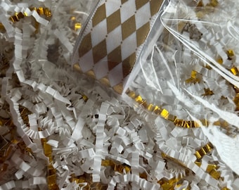 Crinkled Paper Shred: 100g Filler With Optional Coordinating 2m Ribbon