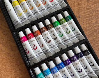 24 Colour Watercolour Paint set | Vibrant 5ml Tubes | Opaque Paints for Artists and Creatives