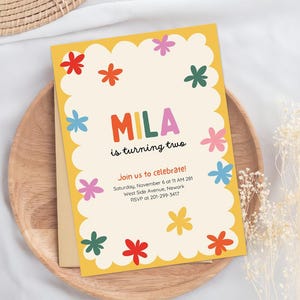 Flowers Kids Party Invitation