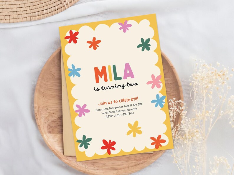 Flowers Kids Party Invitation