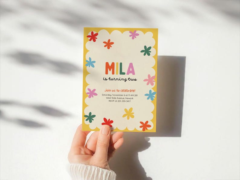 Flowers Kids Party Invitation