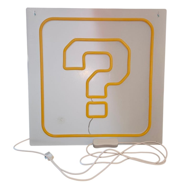 Lámpara decorativa estilo neón con luz de bloque de preguntas de Nintendo Super Mario Bros. imagen 2