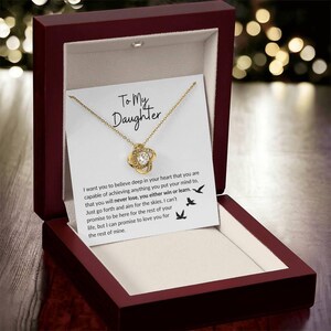 Collar personalizado para hija, joyería de oro para San Valentín, tarjeta con mensaje sentimental, regalo de cumpleaños personalizado, regalo de motivación e inspiración