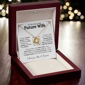 Cadeau fiancé pour la Saint-Valentin, collier en or de luxe avec carte de message personnalisée, cadeau d'anniversaire pour âme sœur sentimentale, cadeau pour petite amie