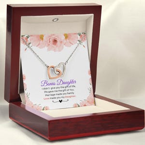 Collar de hija extra, regalo de joyería de San Valentín, tarjeta con mensaje sentimental, regalo de cumpleaños personalizado, regalo de motivación e inspiración