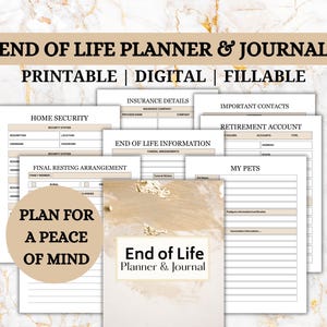 End of Life Planner, befüllbar, Notfallmappe, Notfallplaner, Todesfallplaner, Für den Notfall, Death Note, End of Life Organizer