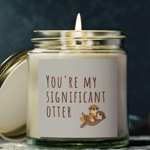 otter gift romantic candles couple gift anniversary candle love gift scented candle coconut wax amber candle funny gift cute otter