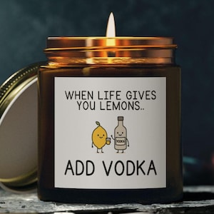 Funny Vodka Lemon drinker gift Idea, Vodka Lemonade Happy Hour Vodka Collins lover Light for Her, Self Care Scent, Bar Cart Decor Cheer Gift