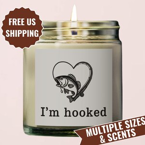 Fishing gift for him, romantic gifts for fishermen anniversary gift, funny fishing candle, scented gift for anglers fishing gifts decor