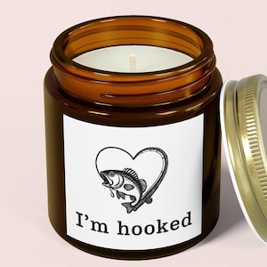 Romantic fishing gift, fisherman gifts candle novelty fishing candle, scented candle for boyfriend hook line sinker gift Fishing candle gift
