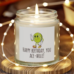 Birthday Gift for Tennis Enthusiast, Unique Candle for Tennis Supporter, Funny Present for Tennis Buffs, Admirer or Aficionado Fan