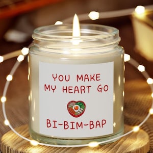 Funny South Korean food pun gift, kdrama couple candle, foodie Korean cuisine love pun, valentine for food lover kimchi Asian food joke gift