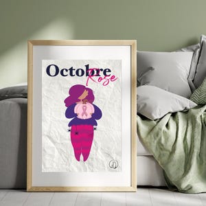 carteles - ilustraciones - octubre rosa - lucha - mujer