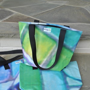 Hand Painted Upcycled Shopping Bag Tote – Urban Bling