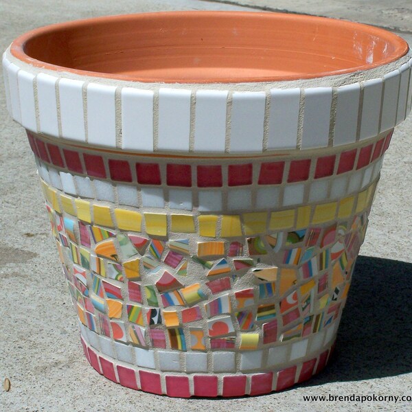 Lantana Mosaic Flower Pot Planter  MOO7016