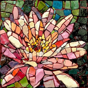 Fine Art Print of Kew Gardens Waterlily mosaic art by Brenda Pokorny