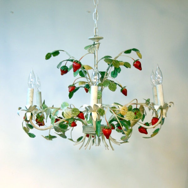 Italian Tole Chandelier / Strawberry Chandelier