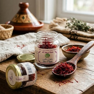 Moroccan Saffron 1 Gram | Pure AOP Safran de Taliouine Threads | Organic Premium Saffron for Gourmet Cooking, Rice & Tea