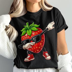 Rolig Dabbing Jordgubb PNG, Sommarfruktälskare Design, Söt Bärdans Sublimering, Digital Fil för Barn, Män, Kvinnor Direkt Nedladdning