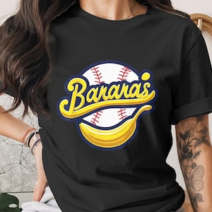 Funny Bananas Baseball PNG: Vintage Sports Design (300 DPI File)