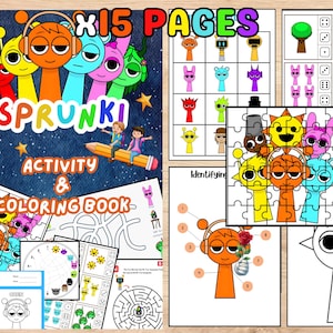 Kids Activity Book: Sprunki Puzzles, Mazes, Coloring Pages (PDF Download)