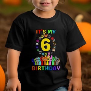 Sprunki 6 years old Birthday Party PNG, Kids Party SPRUNKI Decoration, Cute Sprunki PNG Design for Boys & Girls, Instant Download