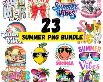 Summer PNG Bundle: 23 Beach Vacation Sublimation Designs (Digital Download)
