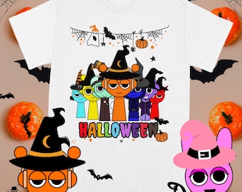 Sprunki Halloween Png Design T-Shirt | Halloween Sprunki Design für Kinder - Gruseliges Halloween-Geschenk für Kinder | Halloween-Party | Sofort Download