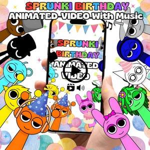 Sprunki Birthday Party Video Invitation with Music ,Sprunki Birthday Party Animated Video Invitation Boy & Girl, Sprnuki Bday Animated Video