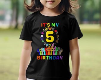 Sprunki 5-årsfest PNG, Sprunki födelsedag för pojkar och flickor design, digital nedladdning, födelsedag sublimering PNG