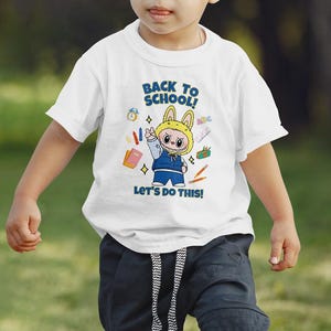 Kawaii Labubu Back to School PNG: Kids Shirt Design (Digital Download)