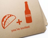 DIY Printable Taco & Beer invites for Cinco De Mayo / Instantly download, Edit, Print, and Send