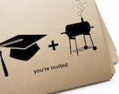 Abschluss & BBQ Einladung Postkarten / anpassbare DIY druckbare