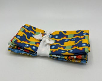 Set of 4 Sateen cloth napkins original design - colorful and bold