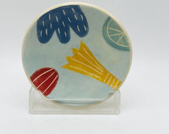 Diseño de plantilla para plato de 4" - Patrón de vaina de semilla / floral