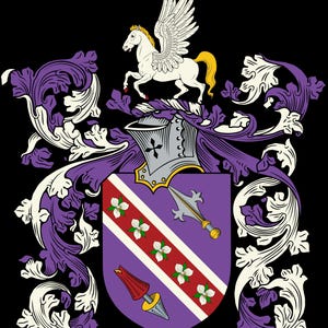 Escudo de armas familiar personalizado: arte digital hecho a pedido