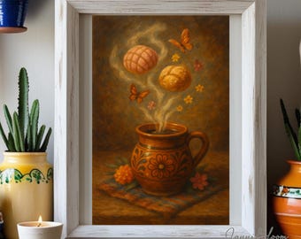 Pan Dulce & Cafe de Olla Print: Arte della cucina messicana (download digitale)
