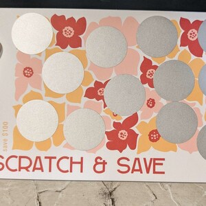 Low Income Scratch Off Savings Challenge 100 Dollars Flower Power Scratch and Save Card