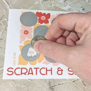 Low Income Scratch Off Savings Challenge 100 Dollars Flower Power Scratch and Save Card image 3